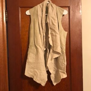 Tan mix material vest | Anthropologie | XS